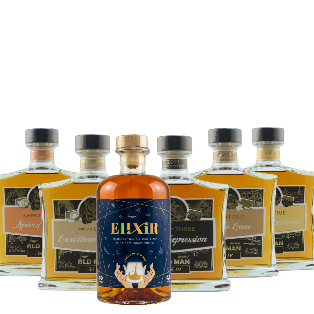 Oldman RUM PROJECT Bundle ALLE 5 (5x0,7l) + Gratis Elixir